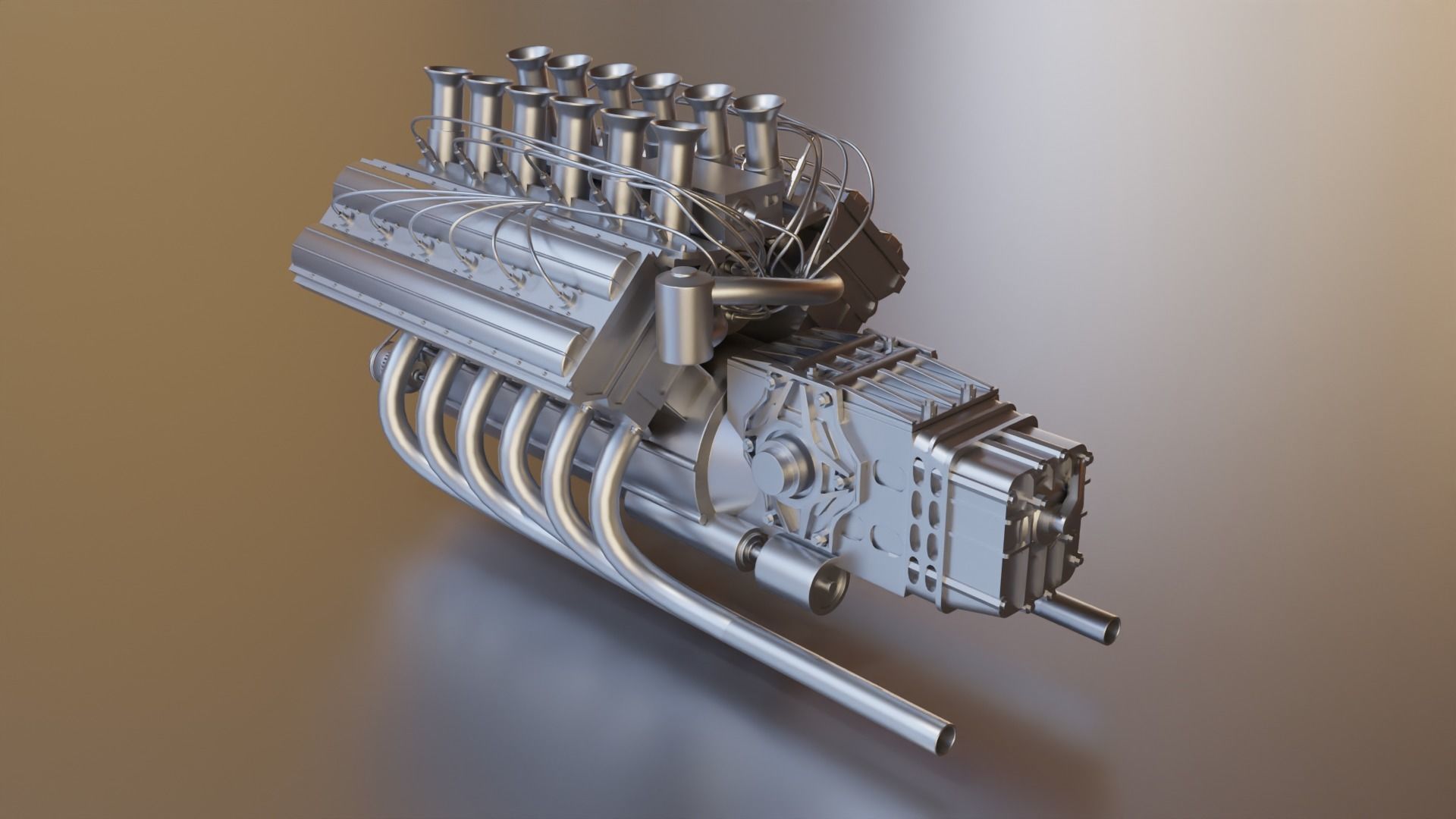 V12 car engine 3D model 3D model_8