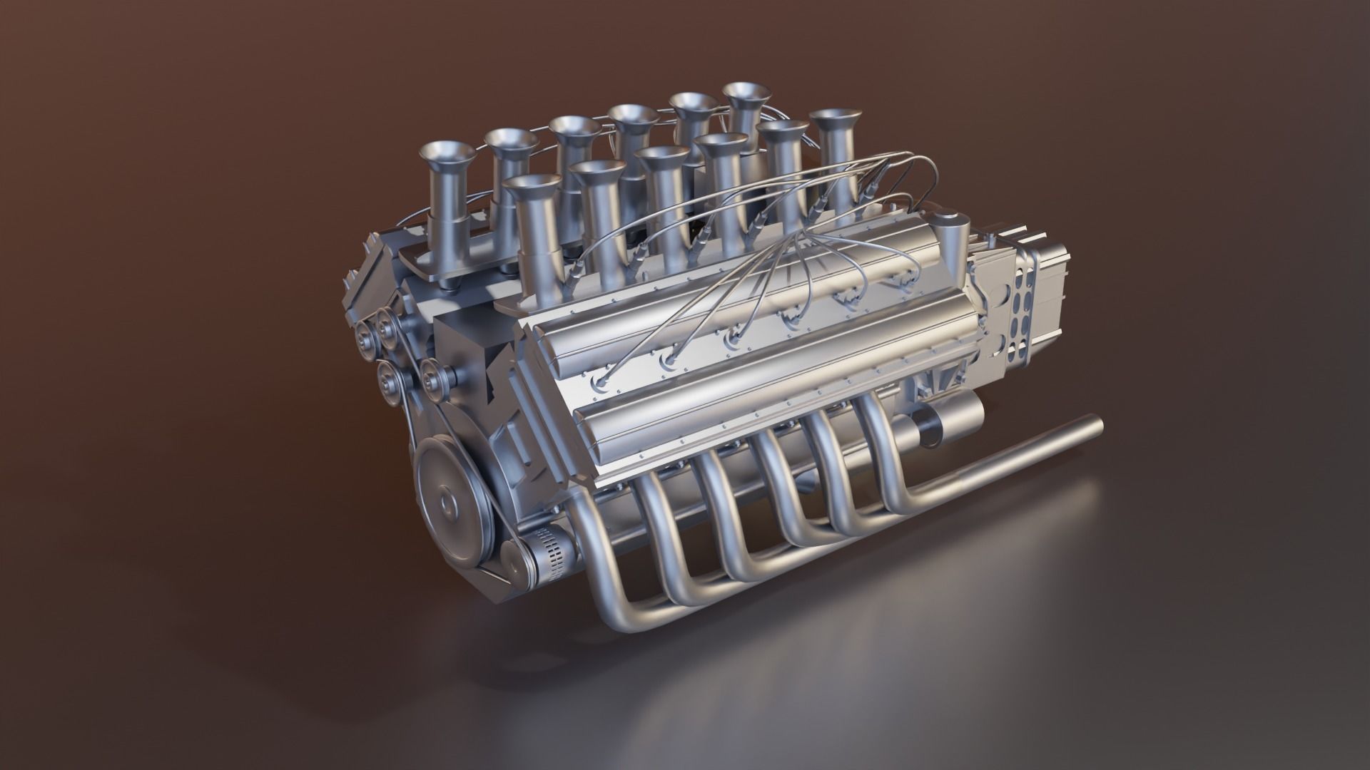 V12 car engine 3D model 3D model_10
