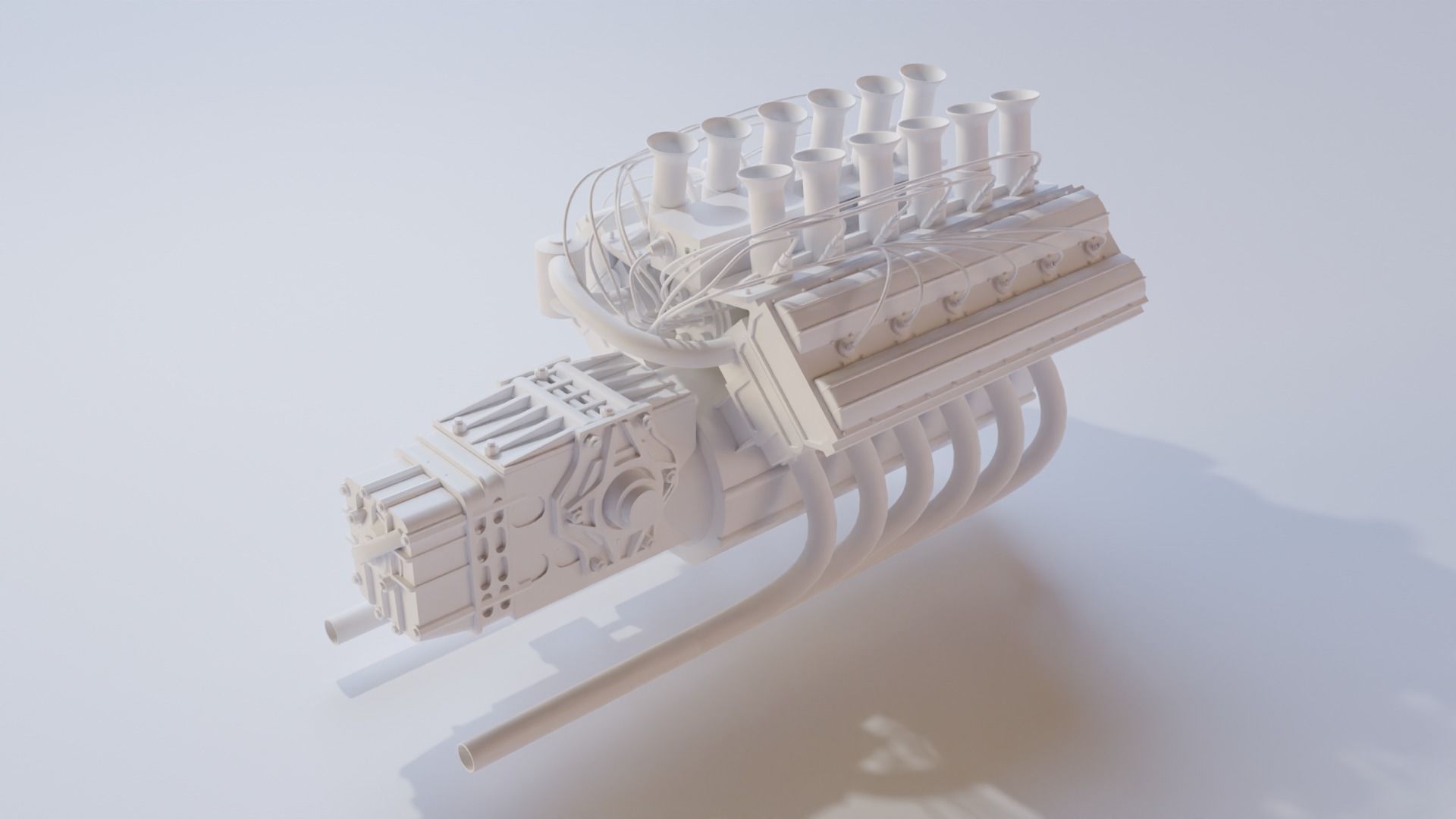 V12 car engine 3D model 3D model_7