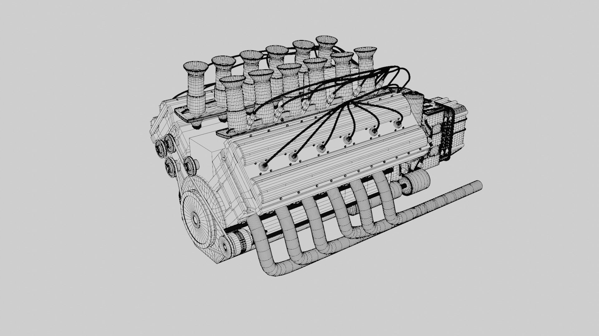 V12 car engine 3D model 3D model_13