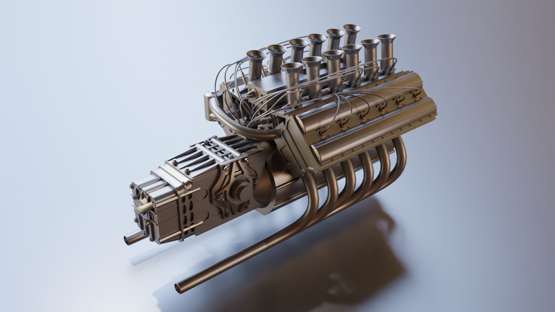V12 car engine 3D model 3D model_11