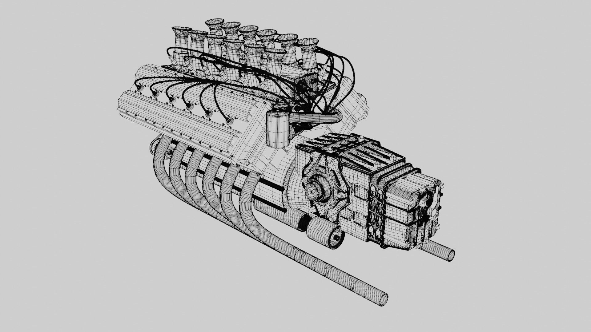 V12 car engine 3D model 3D model_12
