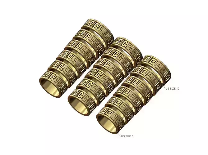 3 Style Meandre greek key pattern bands