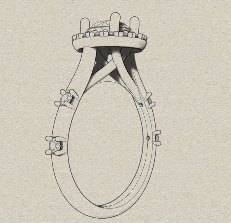 Engagement diamond ring 0001 3D print model_15