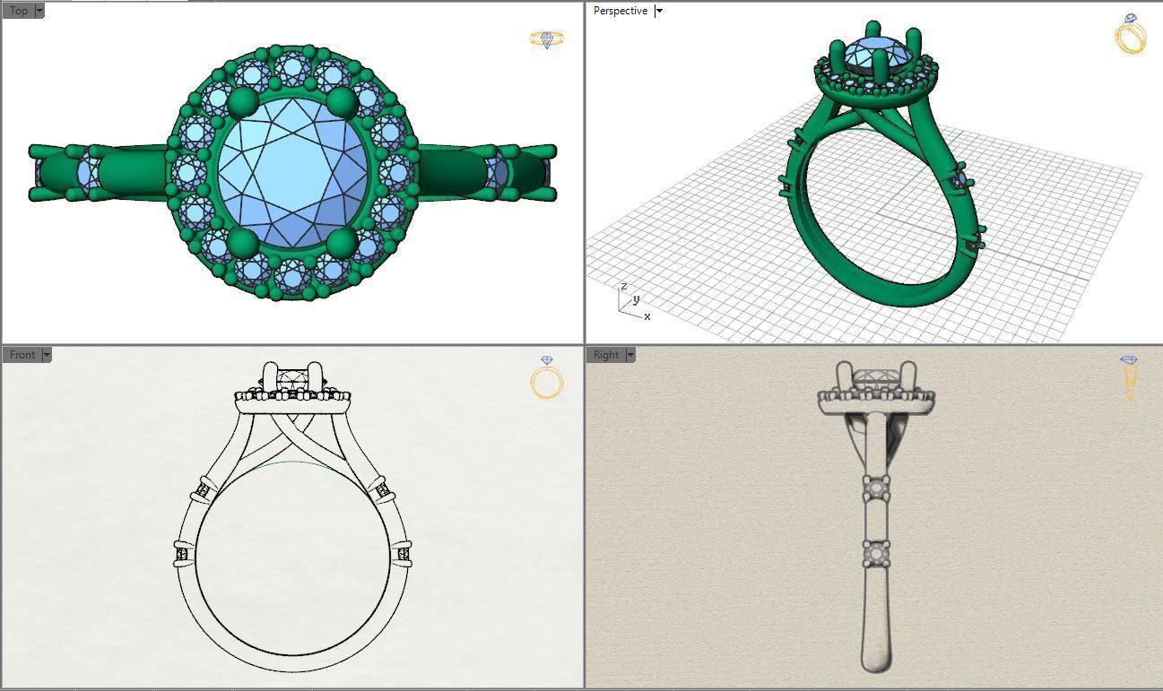 Engagement diamond ring 0001 3D print model_18