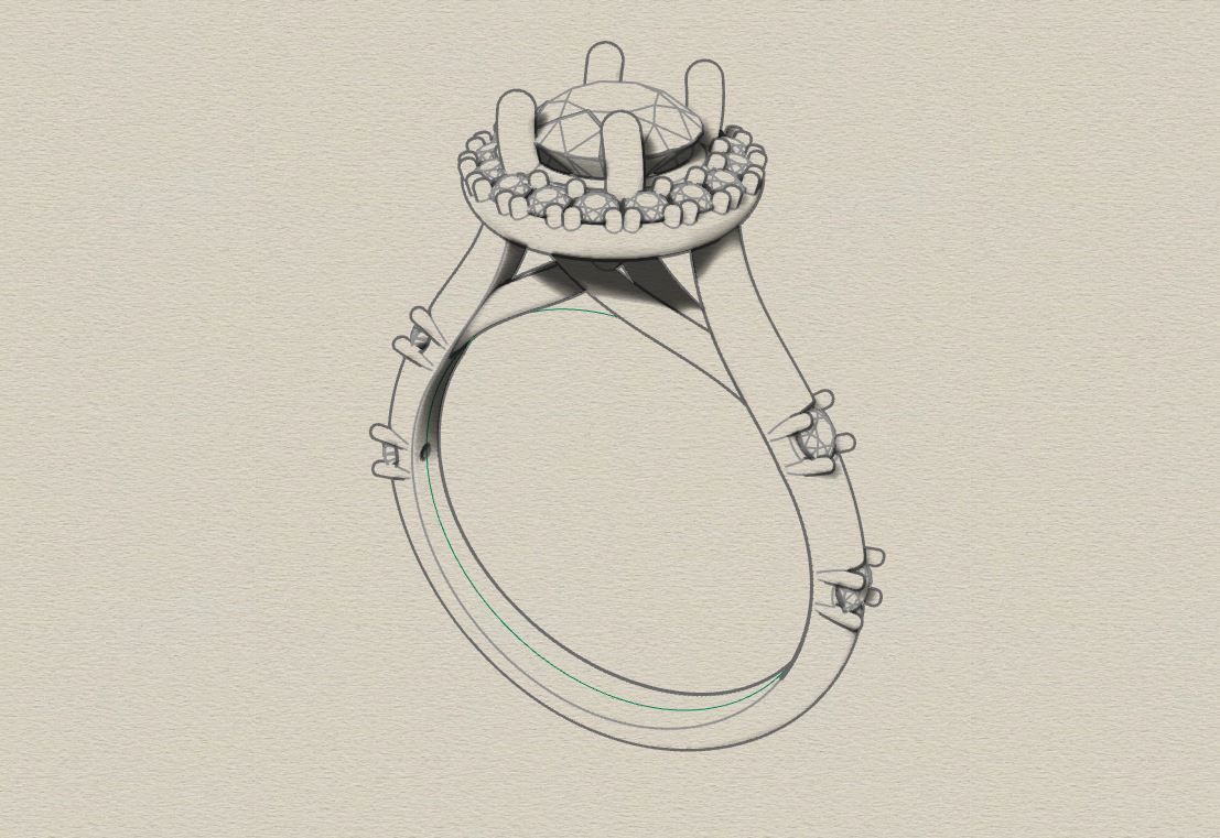 Engagement diamond ring 0001 3D print model_13