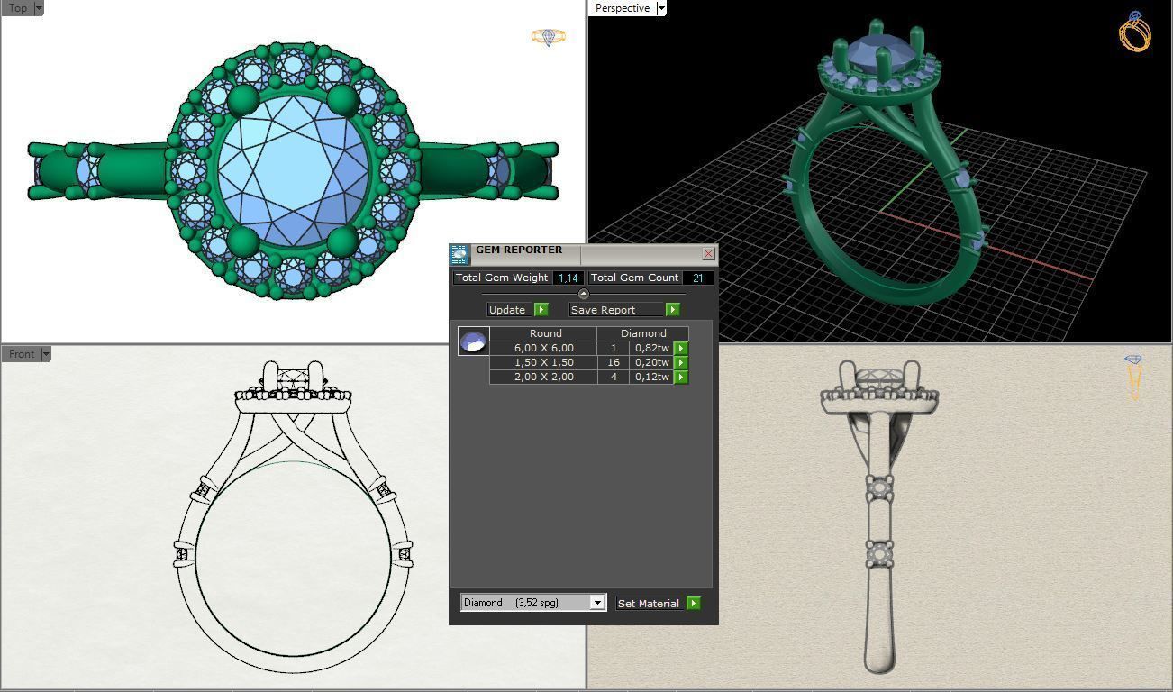 Engagement diamond ring 0001 3D print model_20