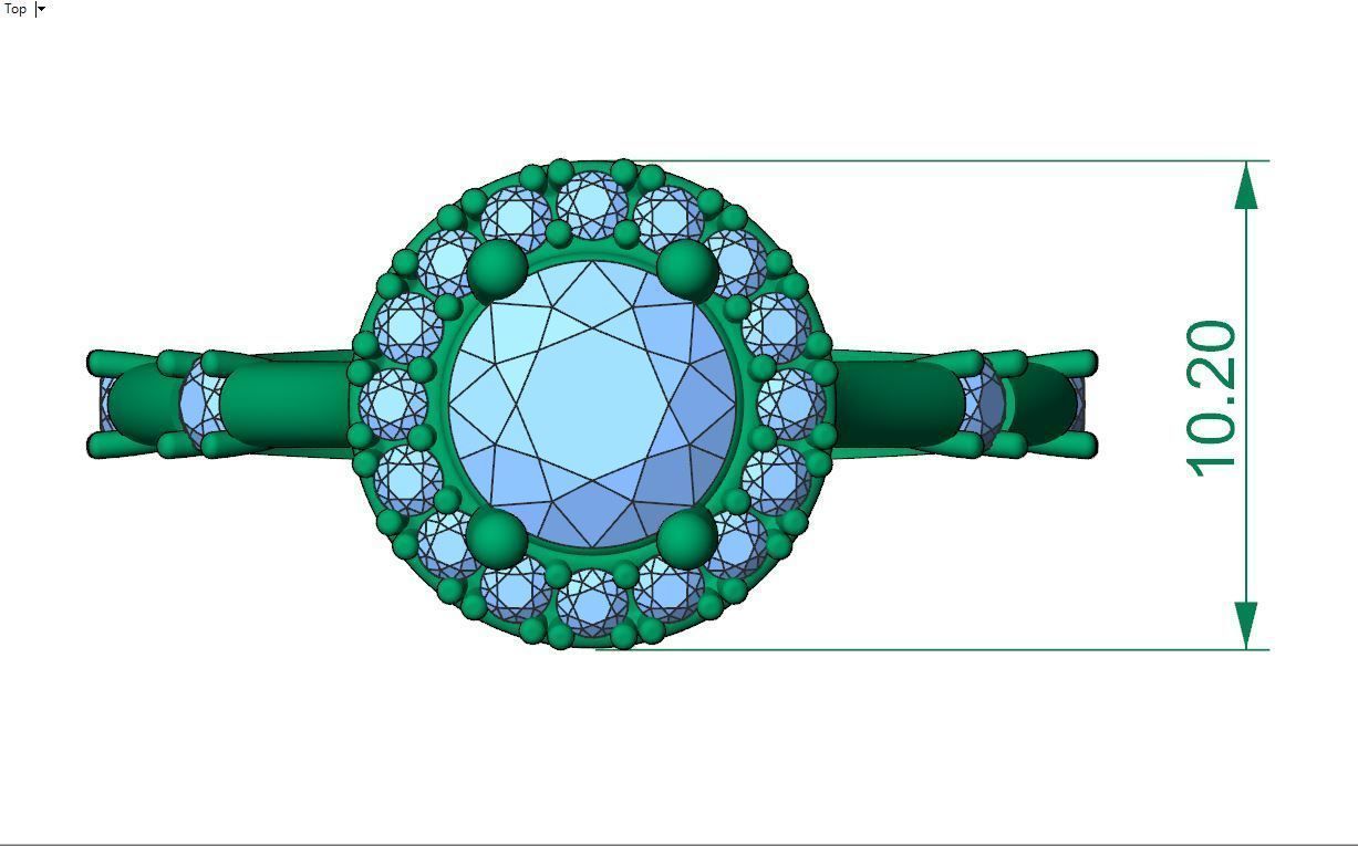 Engagement diamond ring 0001 3D print model_2