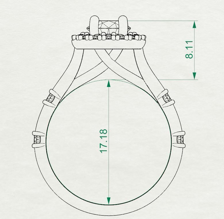 Engagement diamond ring 0001 3D print model_7