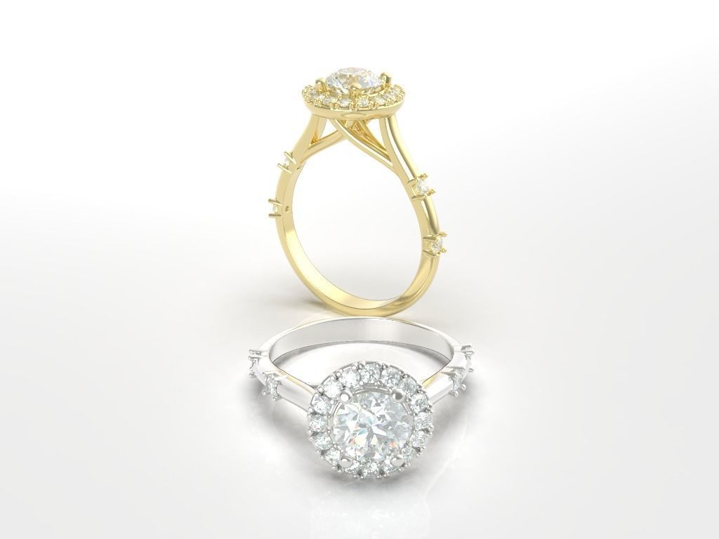 Engagement diamond ring 0001 3D print model_3