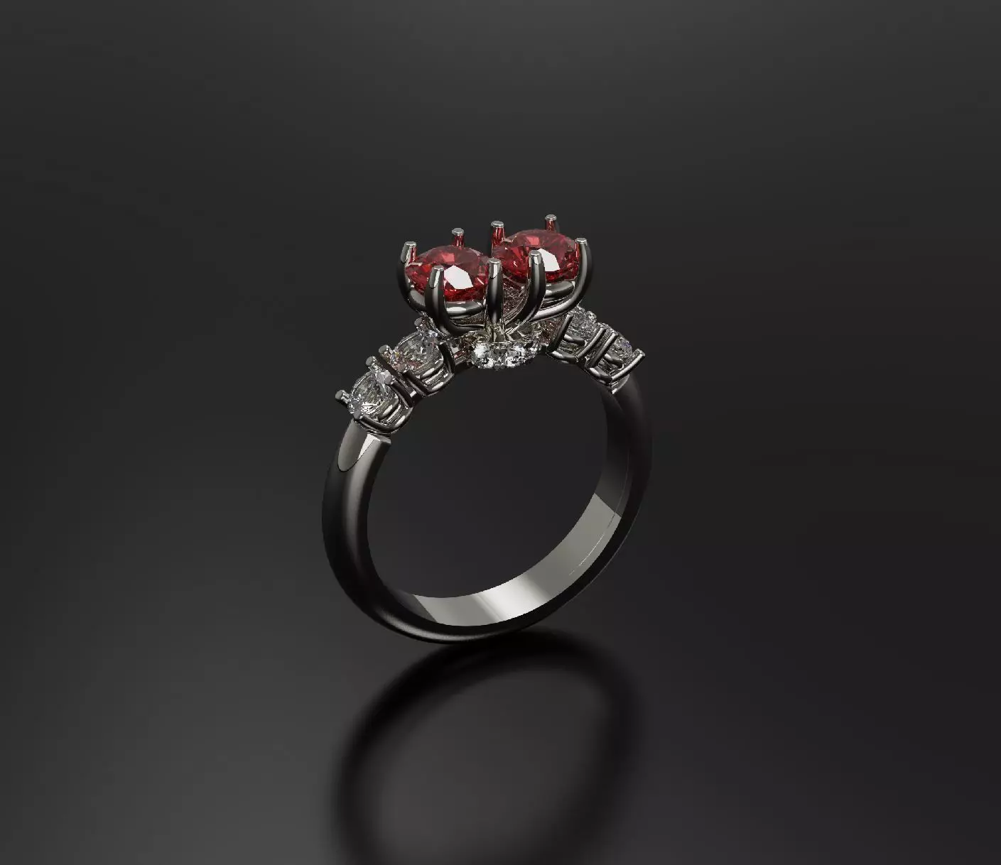 2 Diamonds rings 3D print model_0