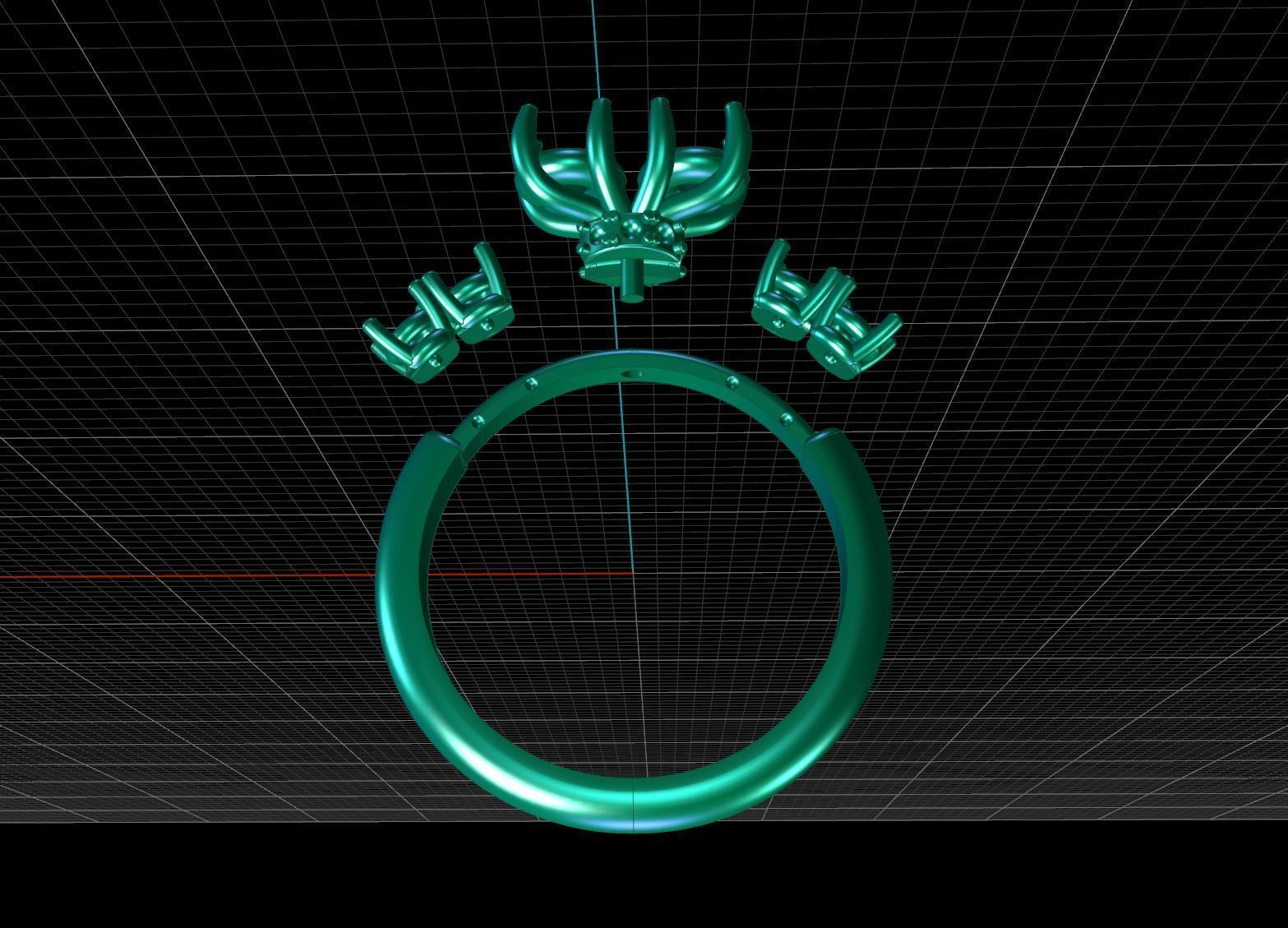 2 Diamonds rings 3D print model_3