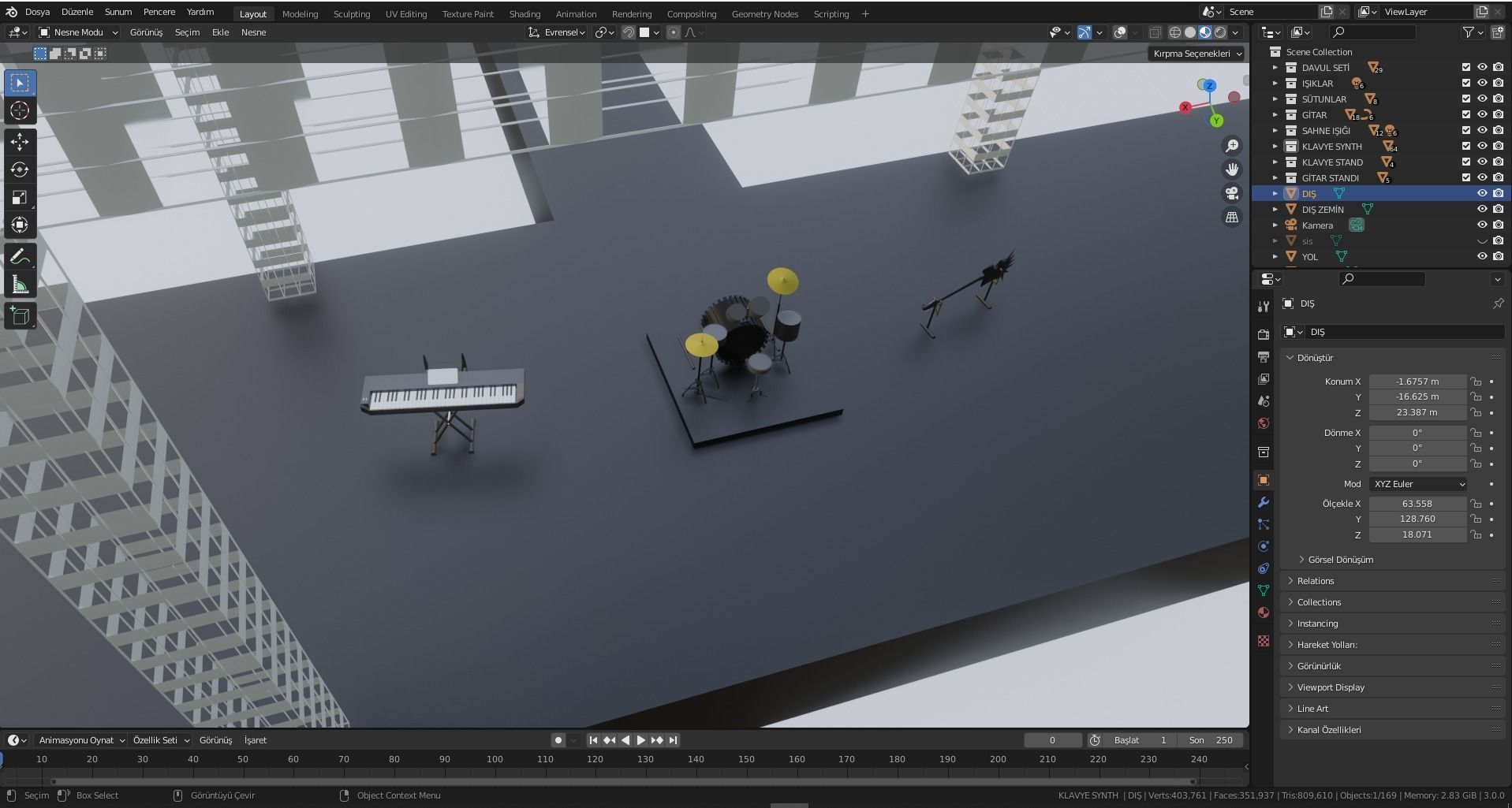 Piano electronic keyboard 3D model_5