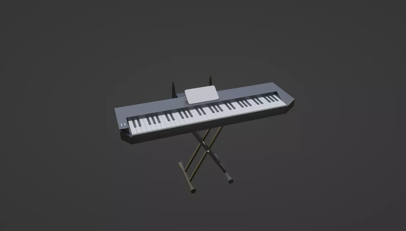 Piano electronic keyboard 3D model_0