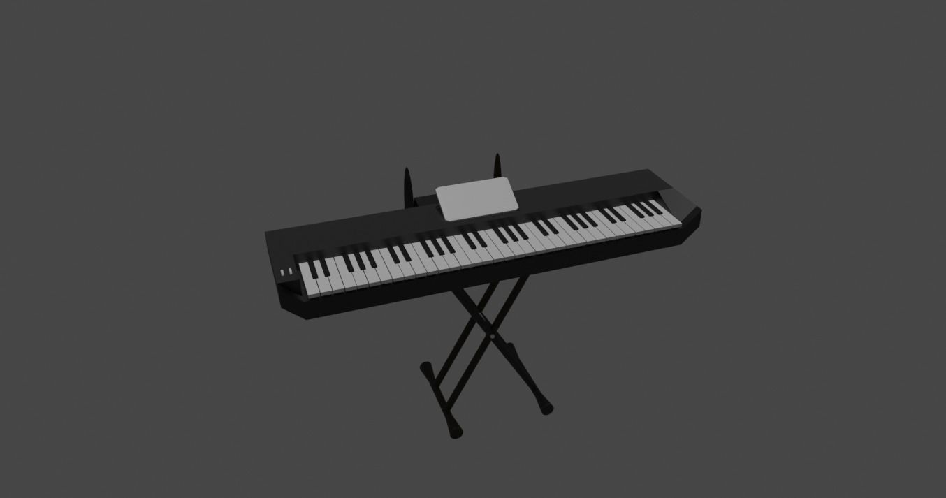 Piano electronic keyboard 3D model_1