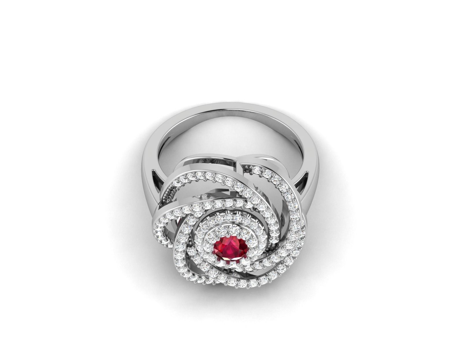 solitaire wedding engagement ring with 360 view 3D print model_18