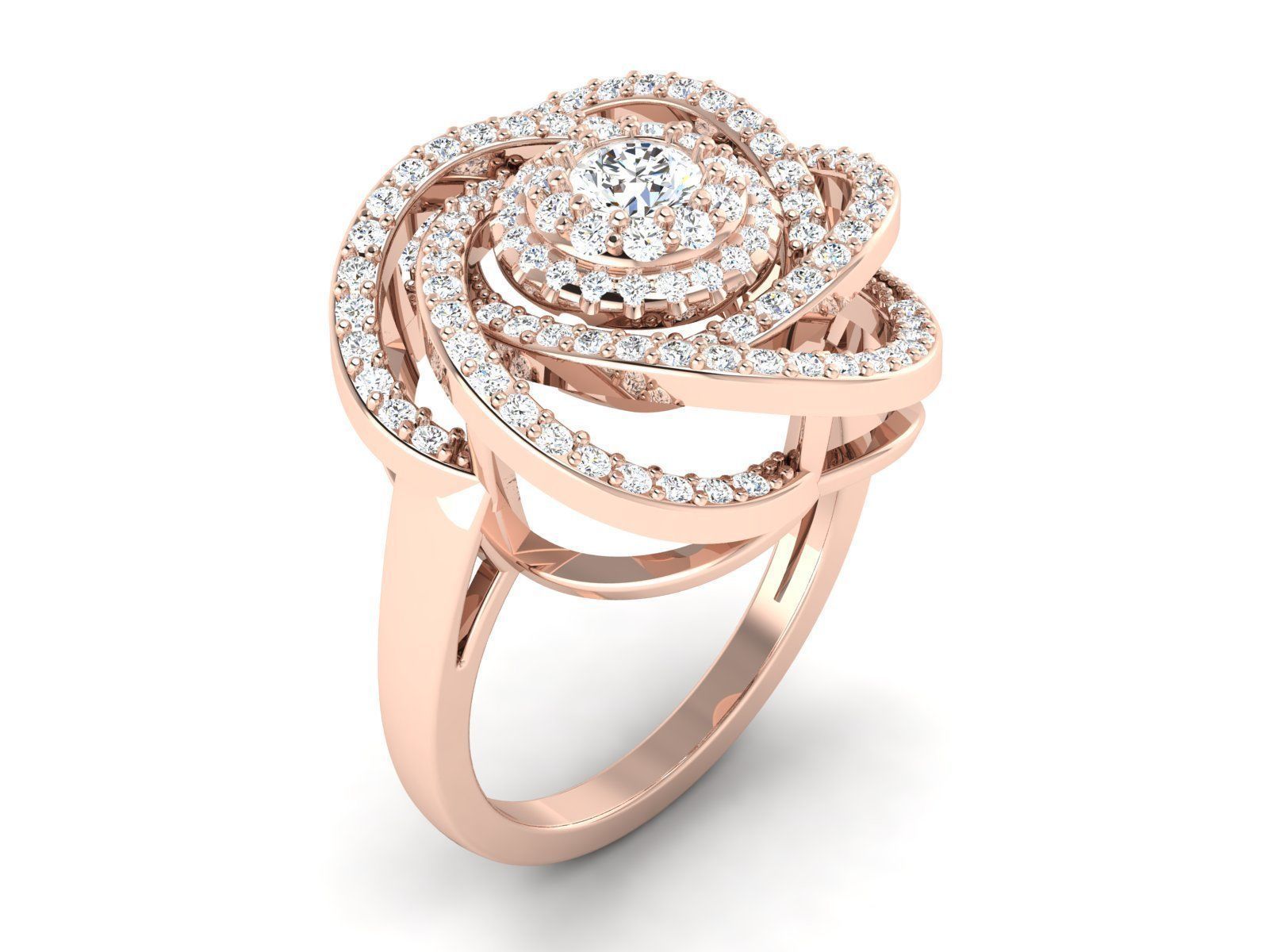 solitaire wedding engagement ring with 360 view 3D print model_23