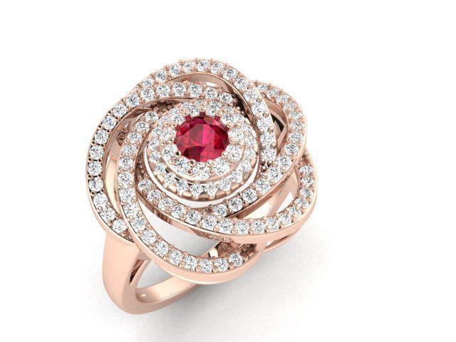 solitaire wedding engagement ring with 360 view 3D print model_4