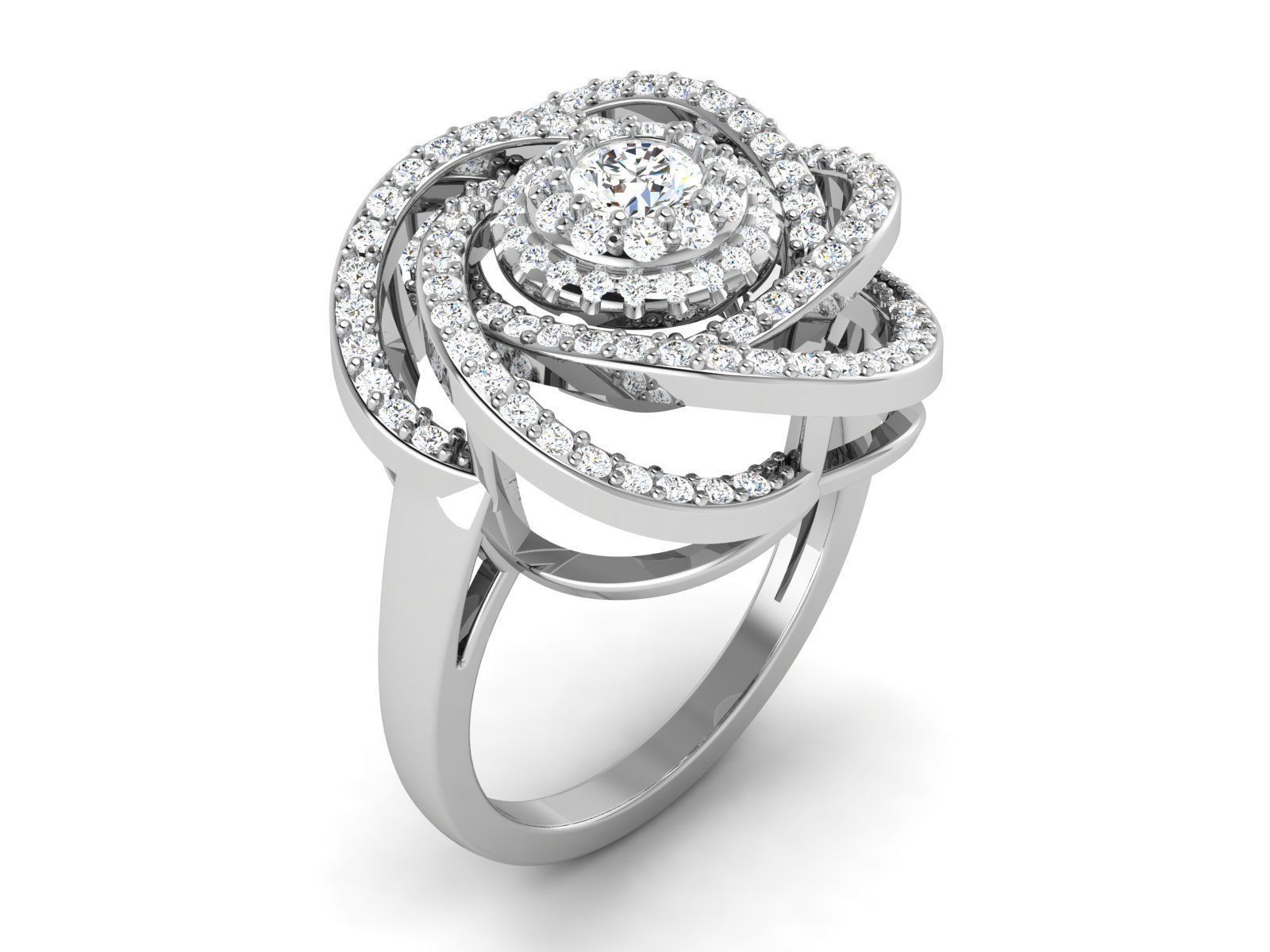 solitaire wedding engagement ring with 360 view 3D print model_25