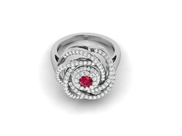 solitaire wedding engagement ring with 360 view 3D print model_11