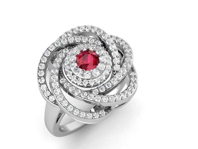 solitaire wedding engagement ring with 360 view 3D print model_6