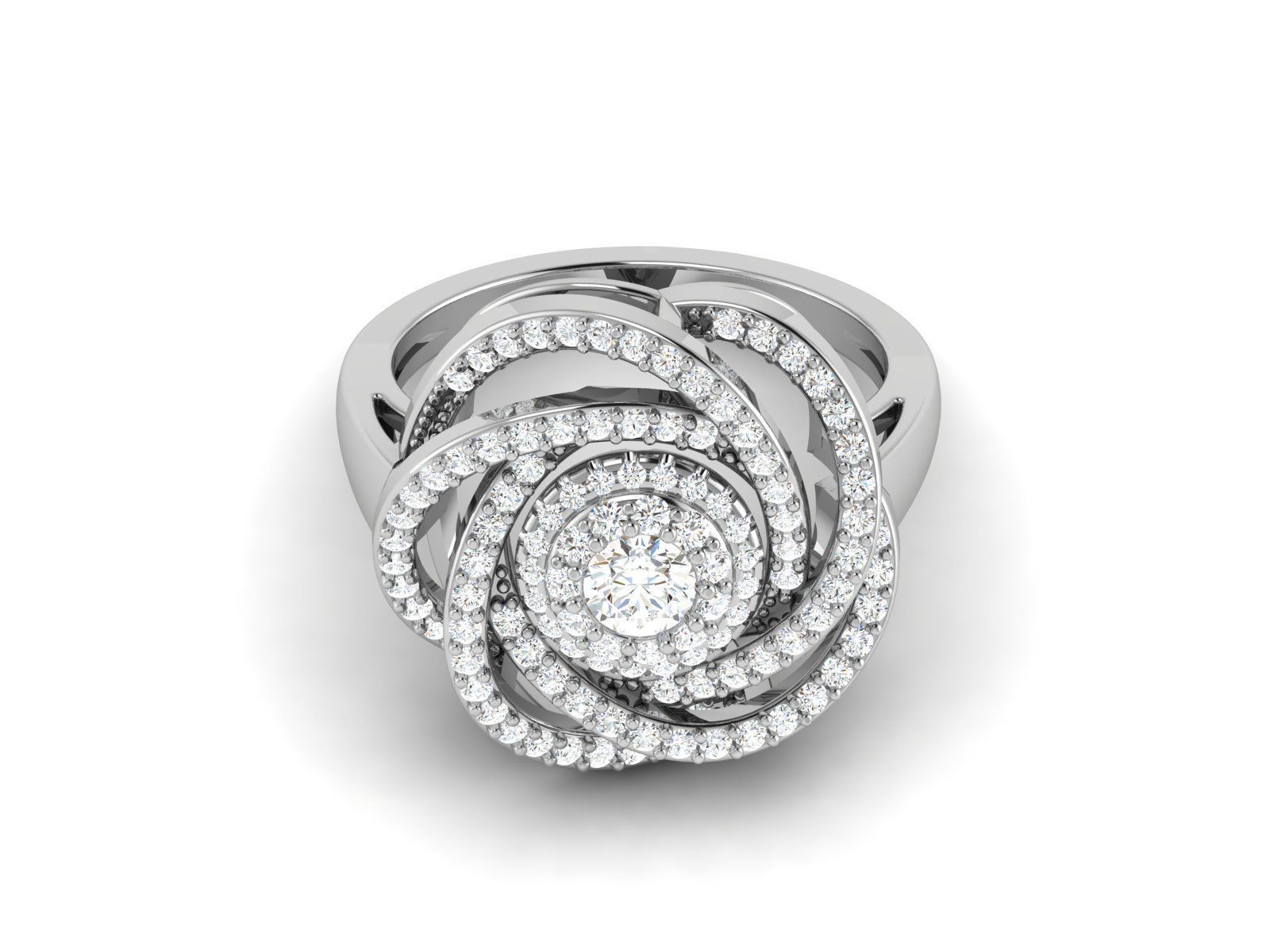 solitaire wedding engagement ring with 360 view 3D print model_31