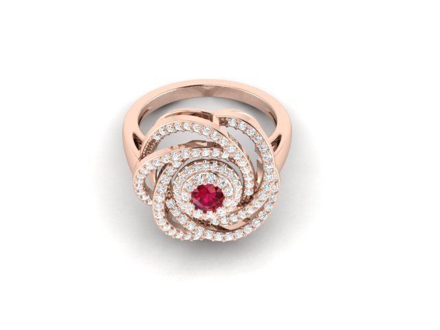 solitaire wedding engagement ring with 360 view 3D print model_10