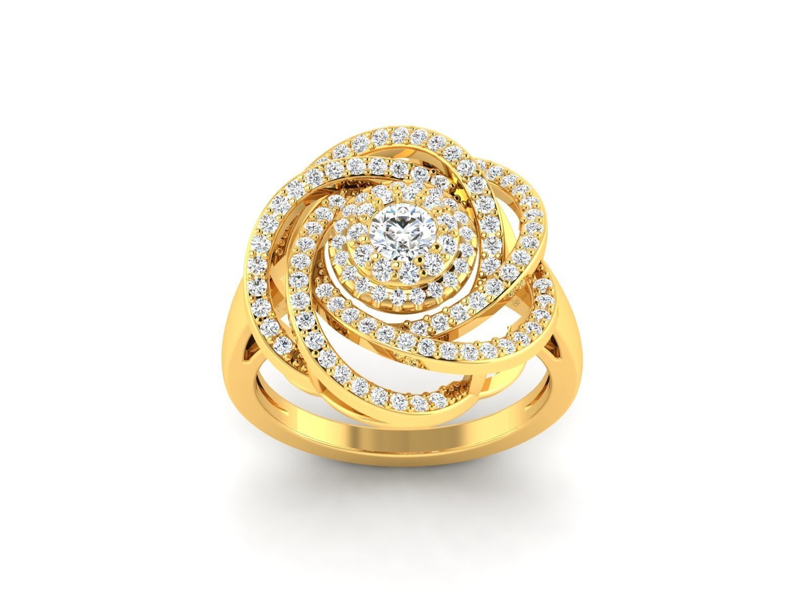 solitaire wedding engagement ring with 360 view 3D print model_38