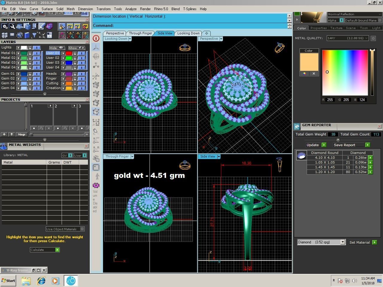 solitaire wedding engagement ring with 360 view 3D print model_2