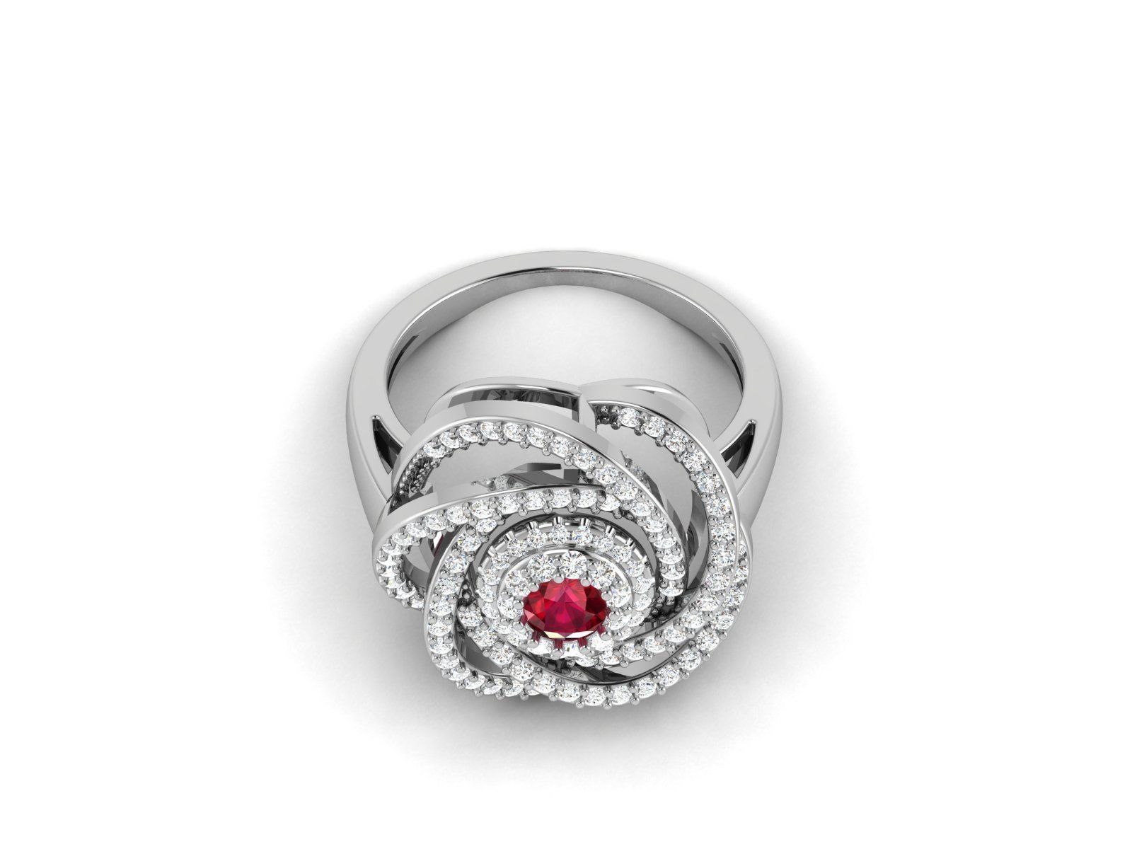 solitaire wedding engagement ring with 360 view 3D print model_17