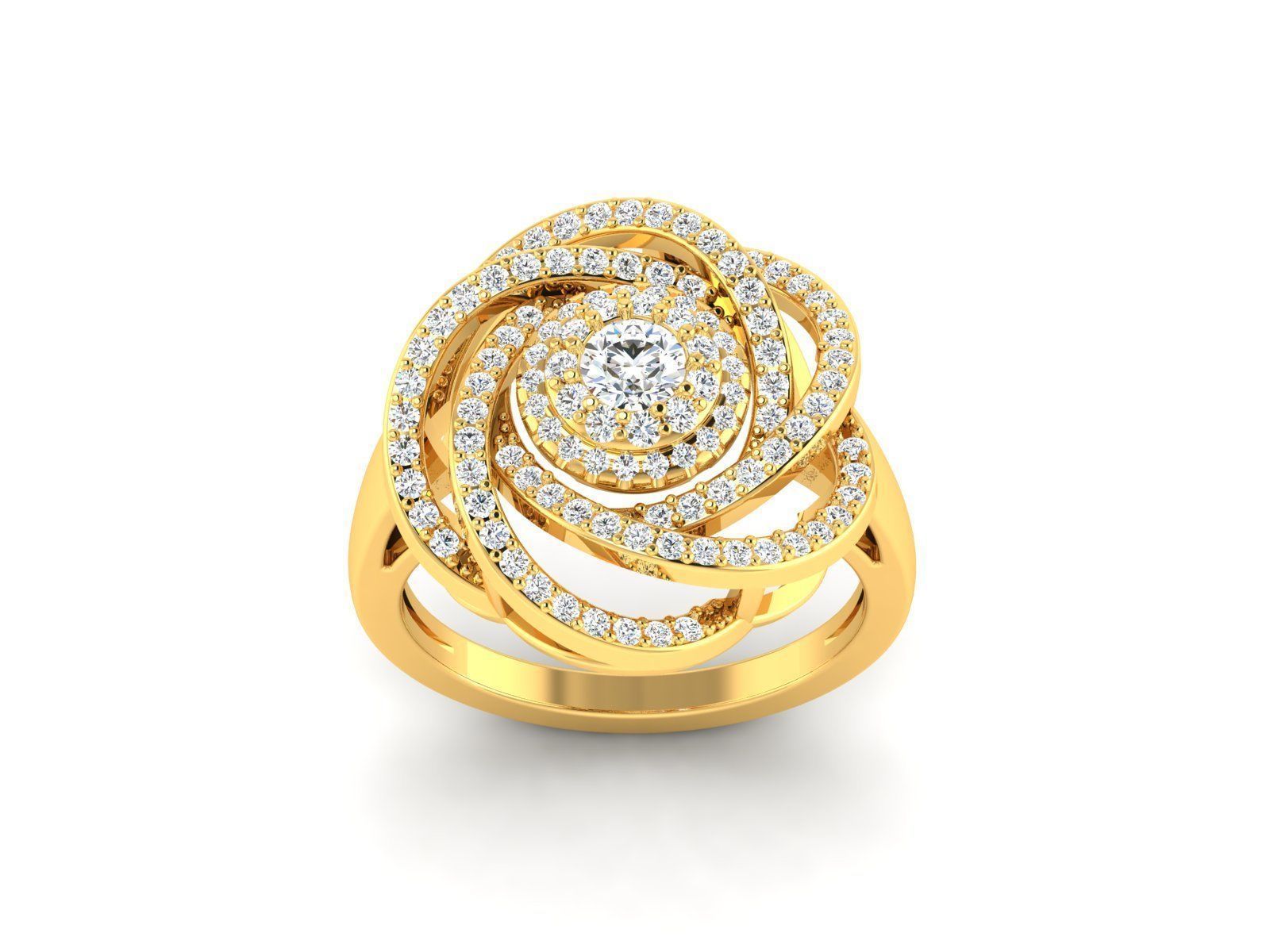 solitaire wedding engagement ring with 360 view 3D print model_39