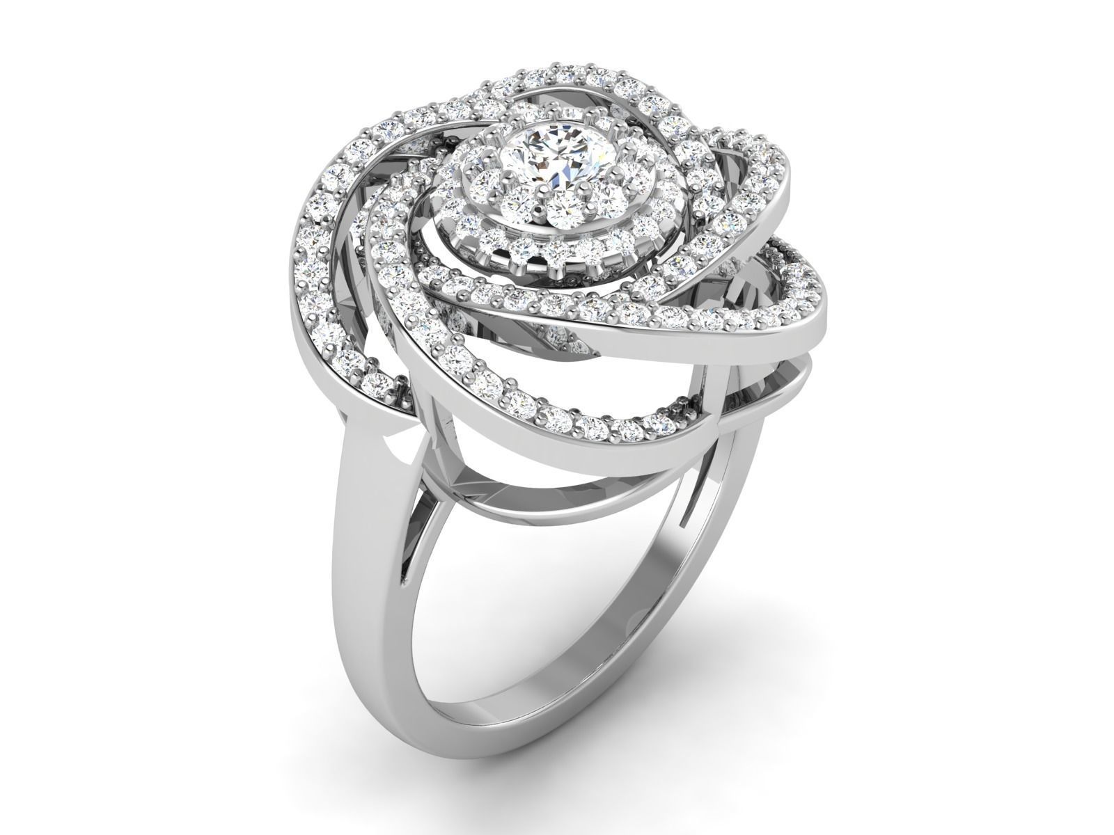 solitaire wedding engagement ring with 360 view 3D print model_24
