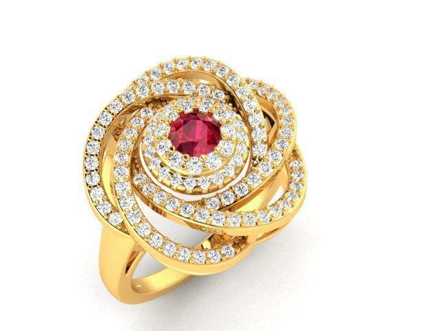 solitaire wedding engagement ring with 360 view 3D print model_8