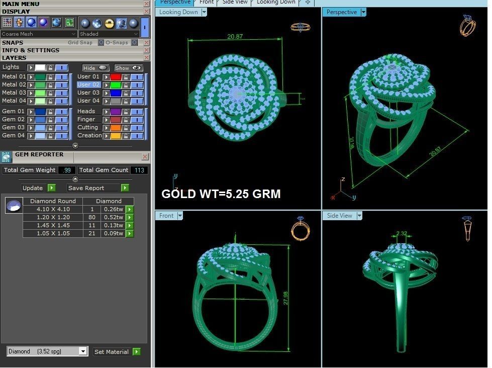 solitaire wedding engagement ring with 360 view 3D print model_34