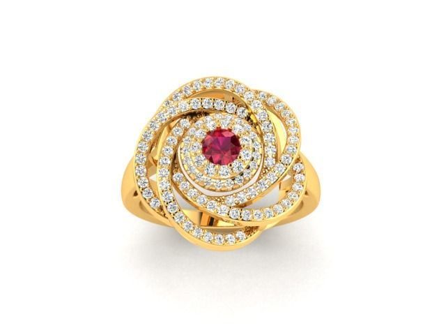 solitaire wedding engagement ring with 360 view 3D print model_20