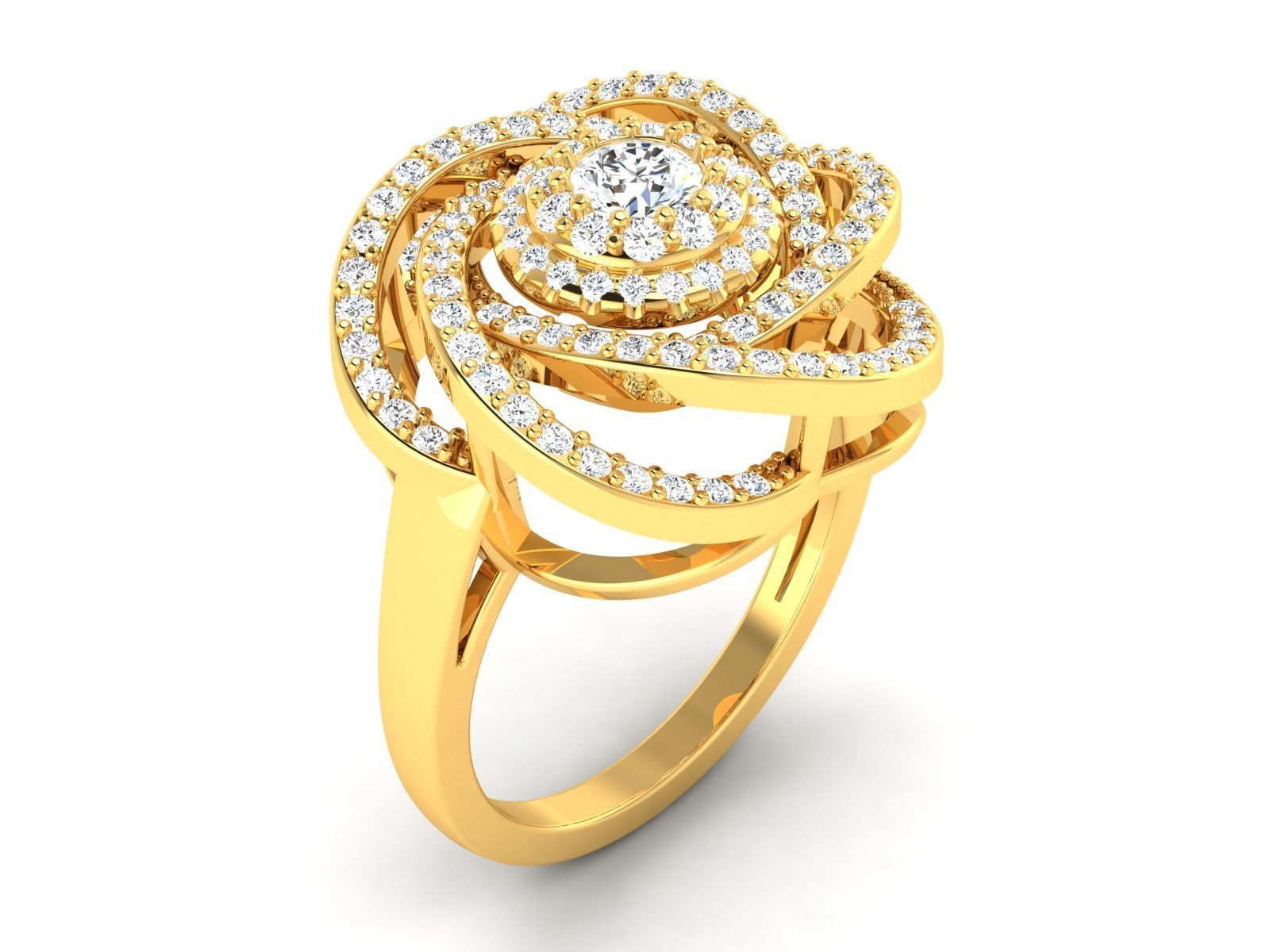 solitaire wedding engagement ring with 360 view 3D print model_26