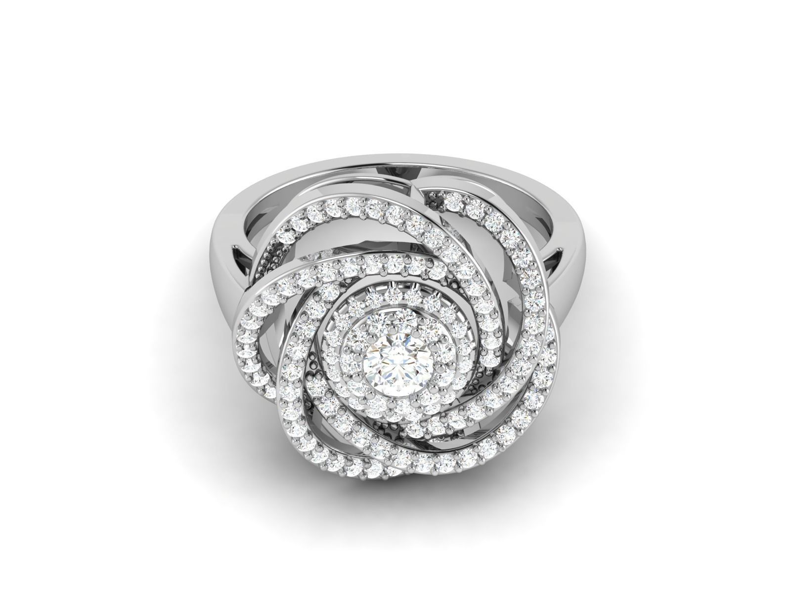 solitaire wedding engagement ring with 360 view 3D print model_30