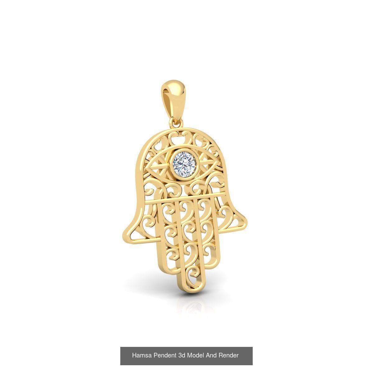 Hamsa Pendent Collection 3dm And Render Detail _5