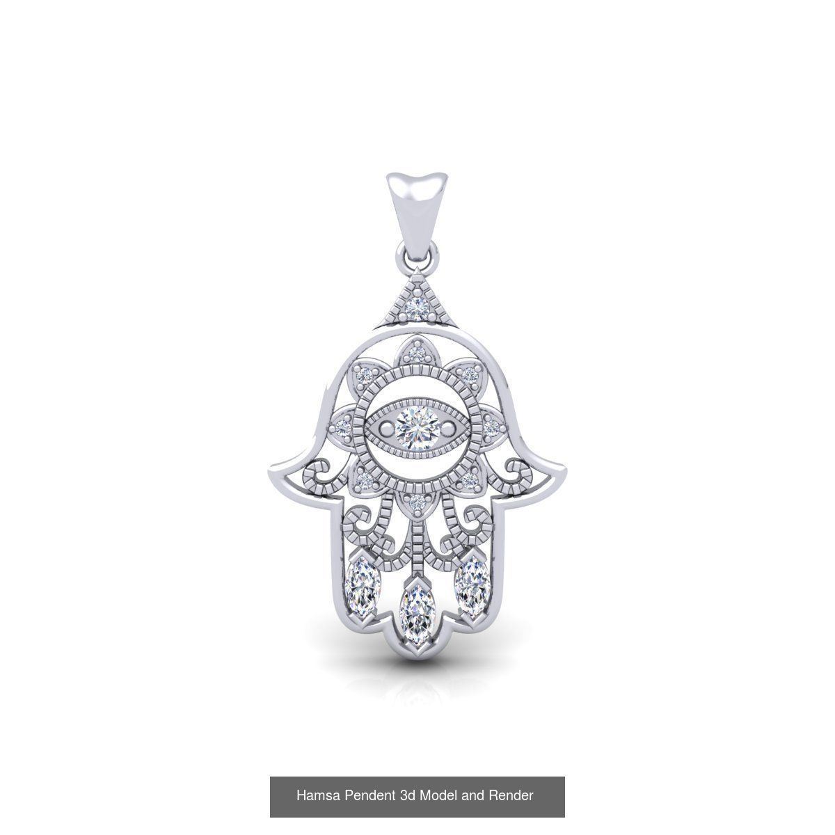 Hamsa Pendent Collection 3dm And Render Detail _6