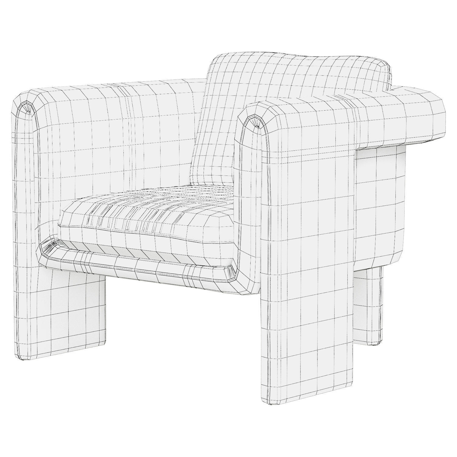 Floria Velvet Chair 3D model_3