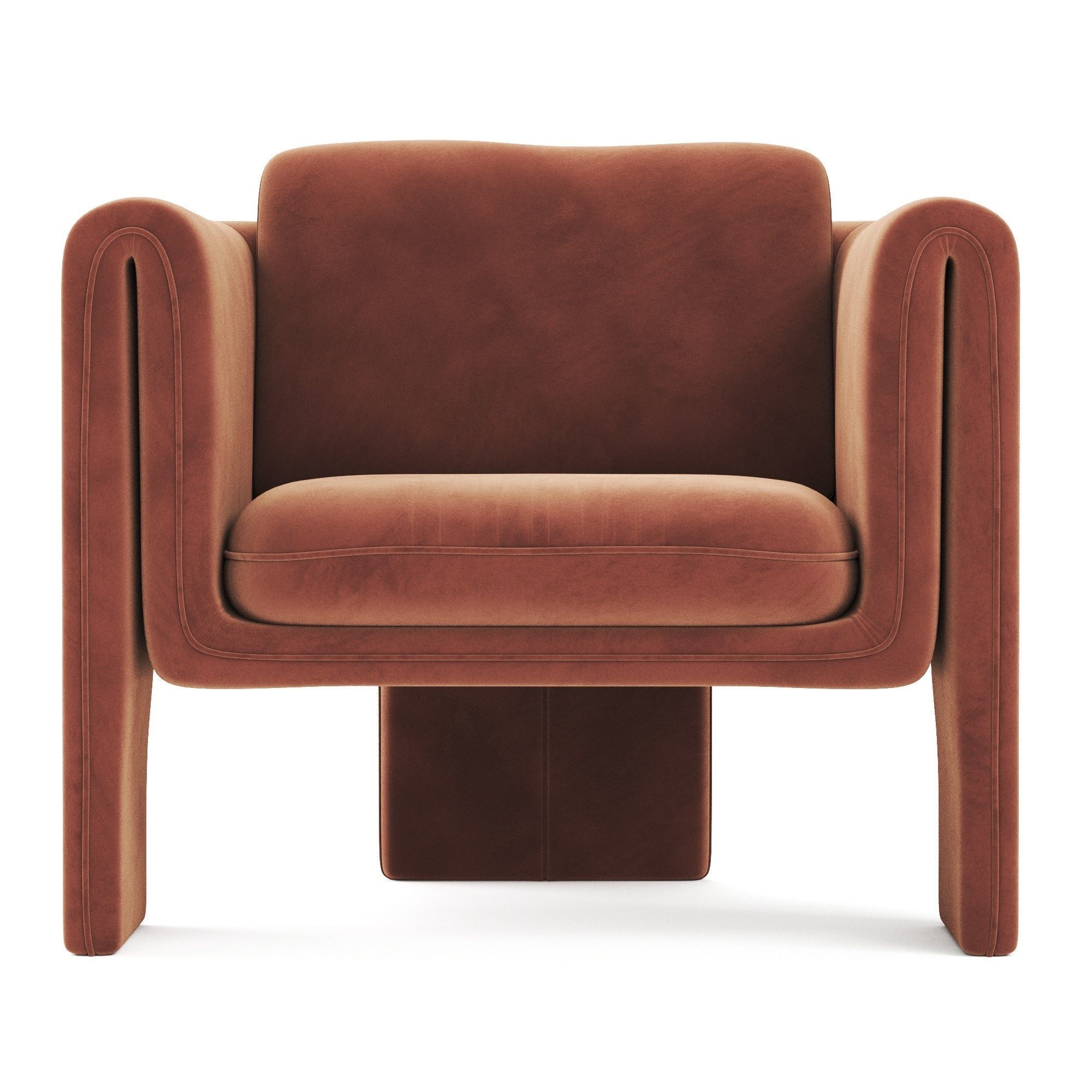 Floria Velvet Chair 3D model_1