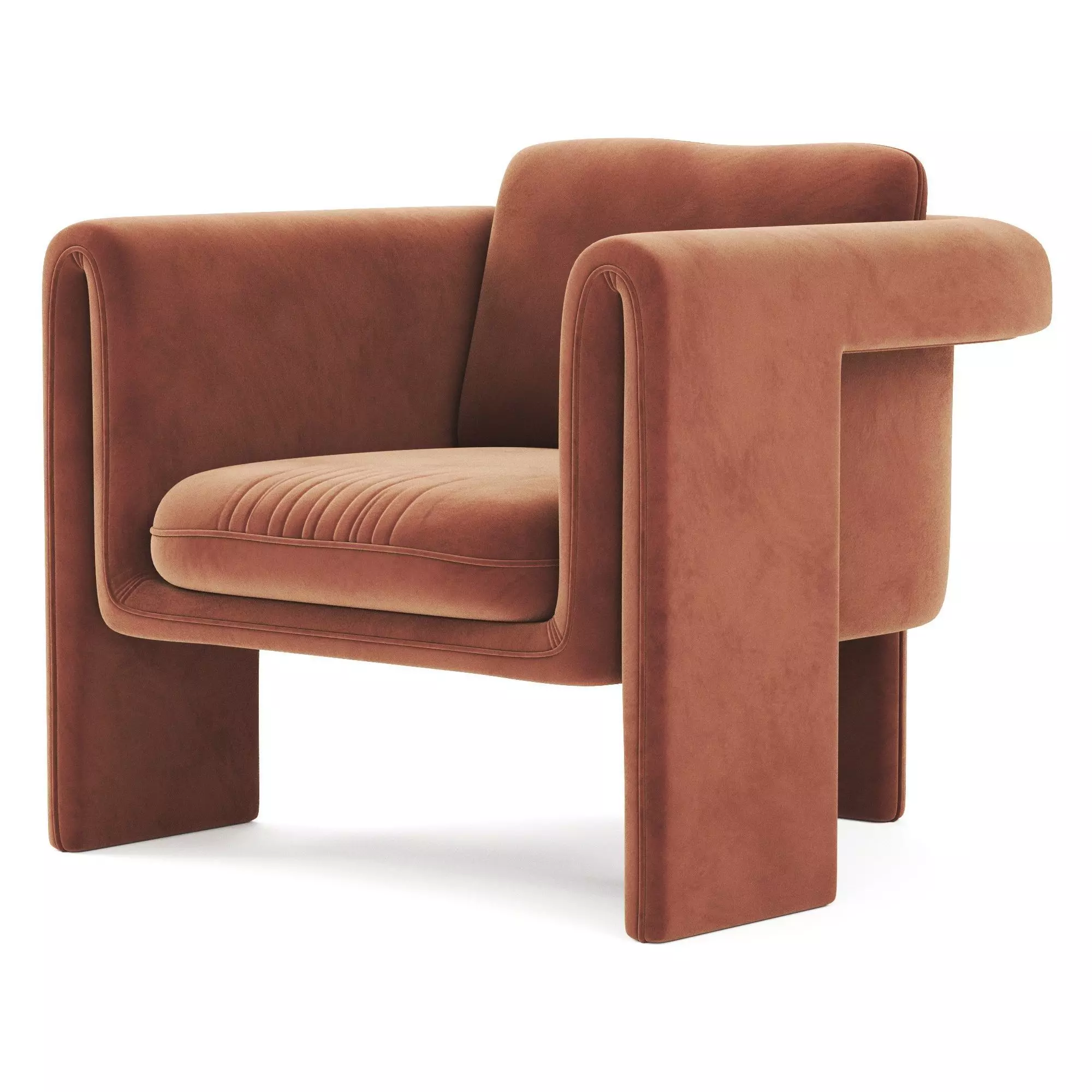 Floria Velvet Chair 3D model_0