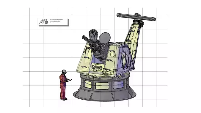Goalkeeper Naval Close In Weapon System 3D print model