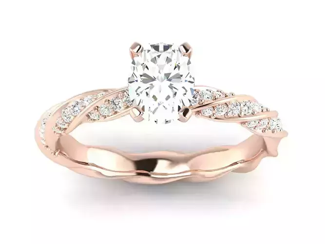 Oval Stone rings wedding  3D print model