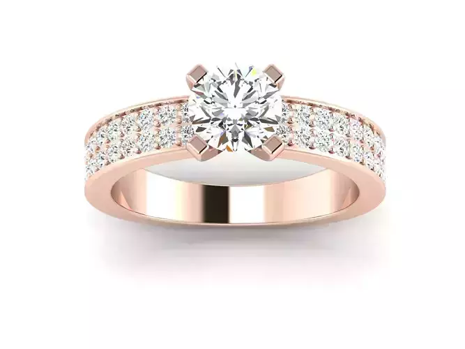 Solitaire Wedding Engagement Ring 3D print model