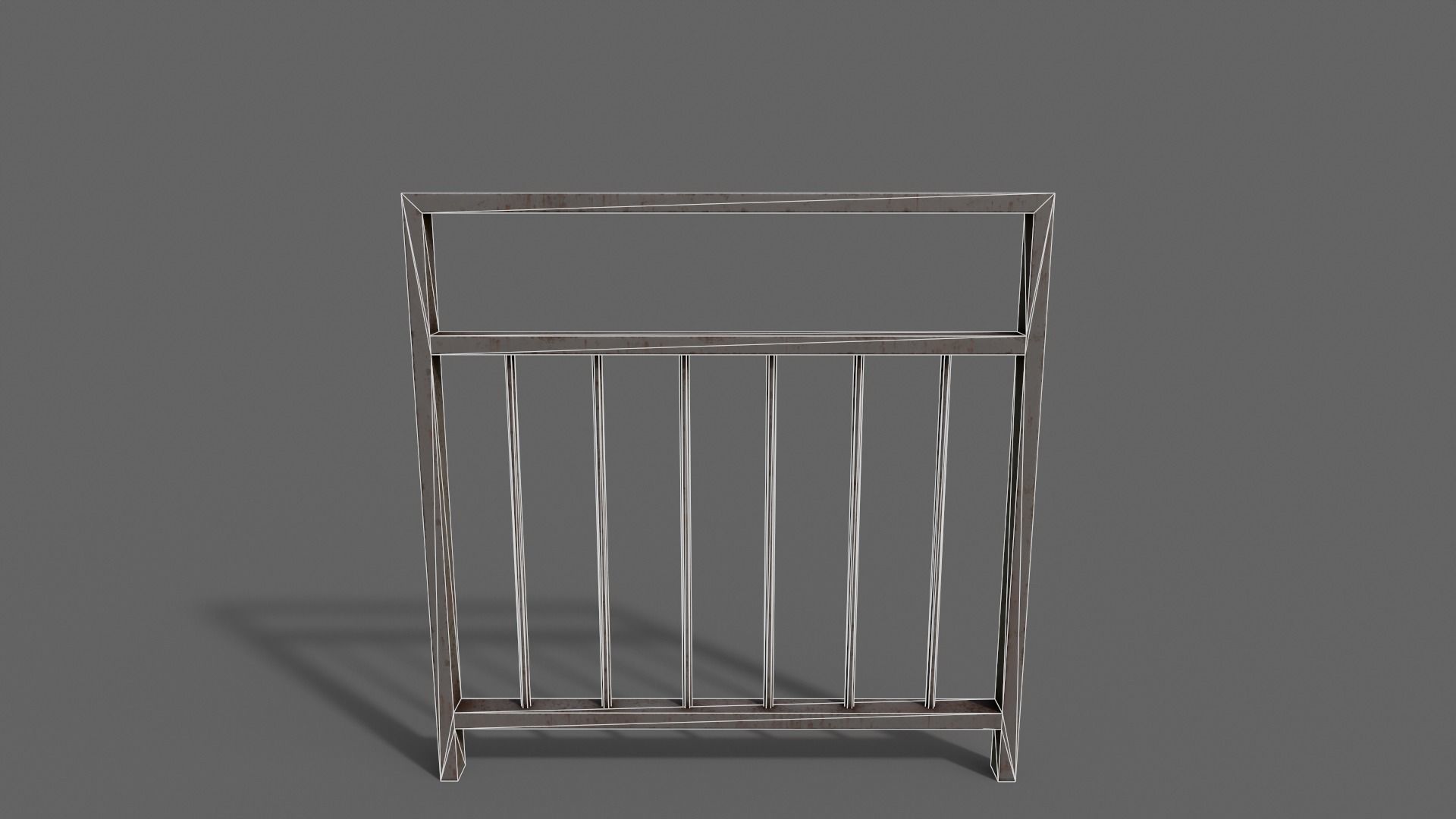 PBR Pedestrian Guard Rail Clean-Rusty 3D Model Collection_16