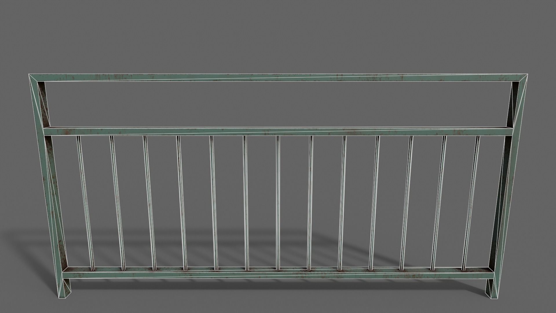 PBR Pedestrian Guard Rail Clean-Rusty 3D Model Collection_15