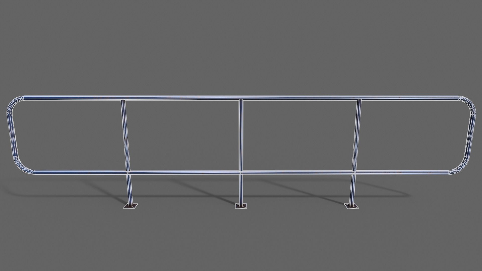 PBR Pedestrian Guard Rail Clean-Rusty 3D Model Collection_17