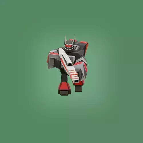Low-Poly Mecha Robot Character
