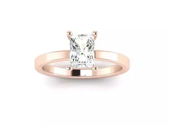 Solitaire Engagement Wedding Emerald Stone Ring 3D print model
